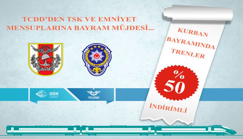 TCDD’den  TSK ve Emniyet Mensuplarına Bayram İndirimi!