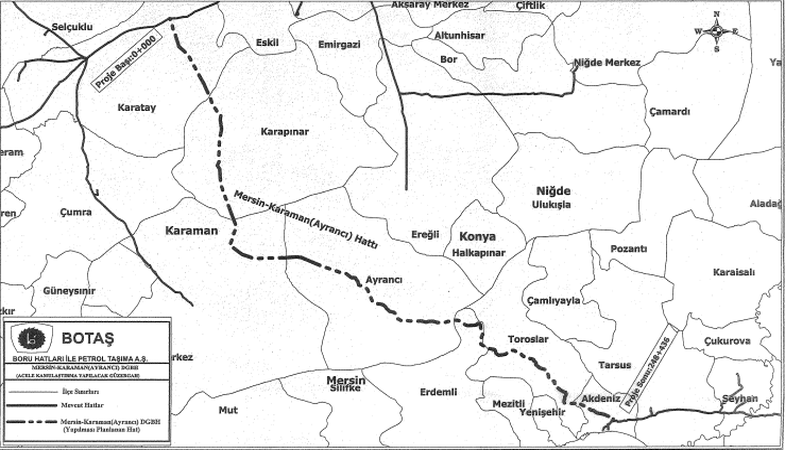 Mersin Karaman Doğalgaz Boru Hattı Projesinde Acele Kamulaştırma